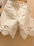 Beige lace edge shorts pants - Wapas