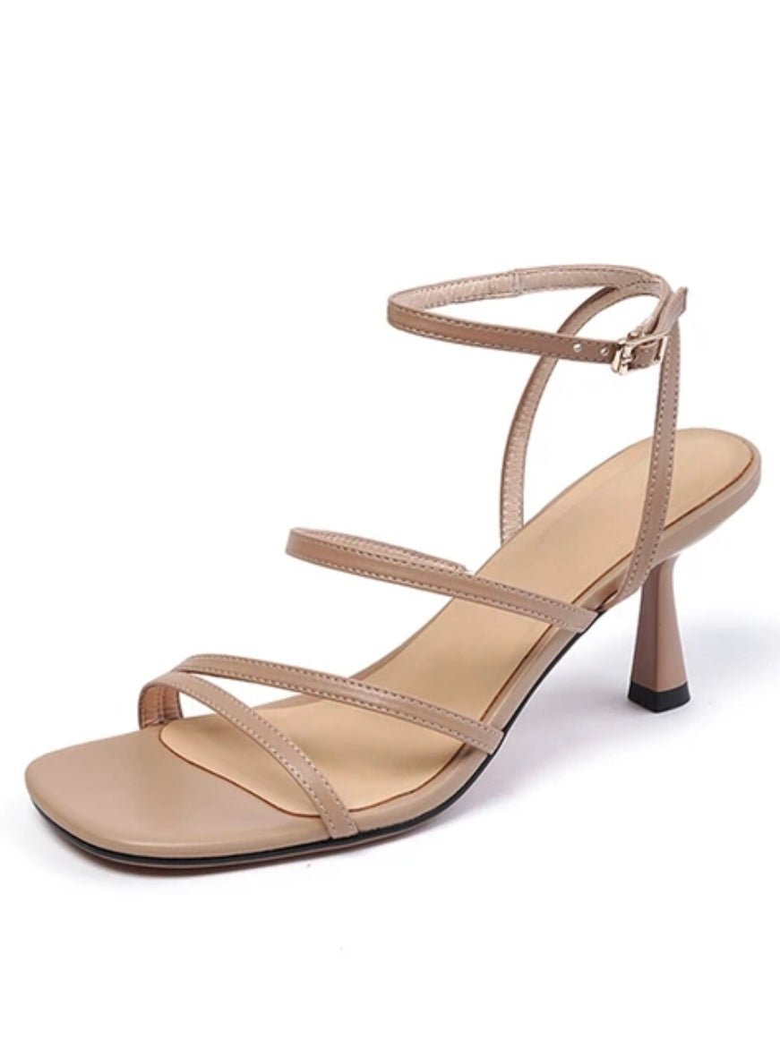 Beige nude sandals heels - Wapas