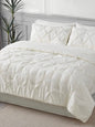 Beige pleated bed set 8 pieces - Wapas