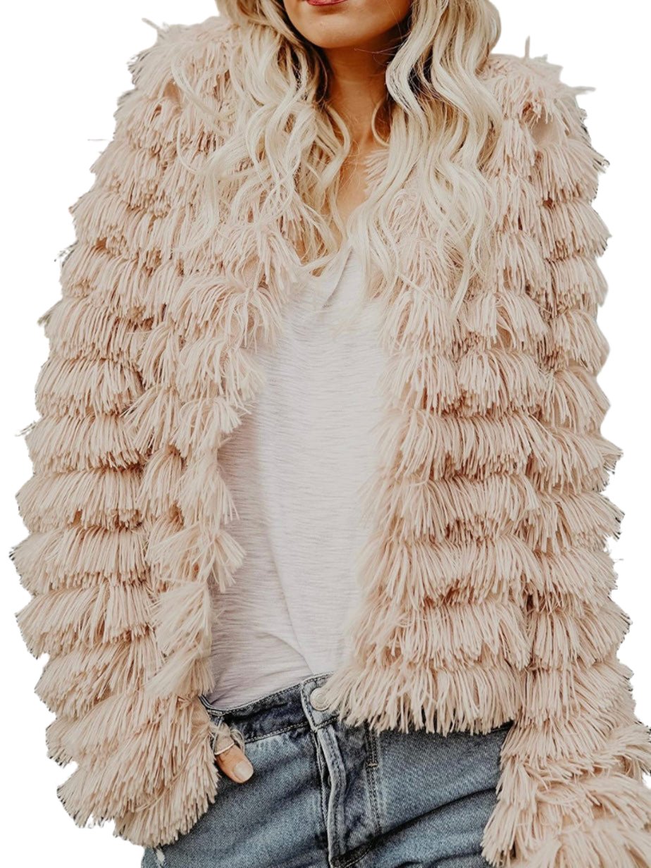 Beige shaggy coat jacket - Wapas