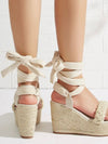 Beige wedge high heels sandals - Wapas