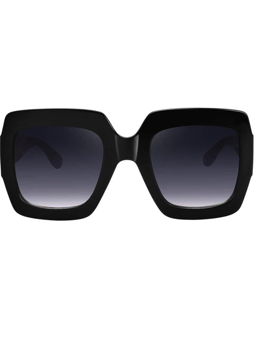 Big black retro square sunglasses - Wapas