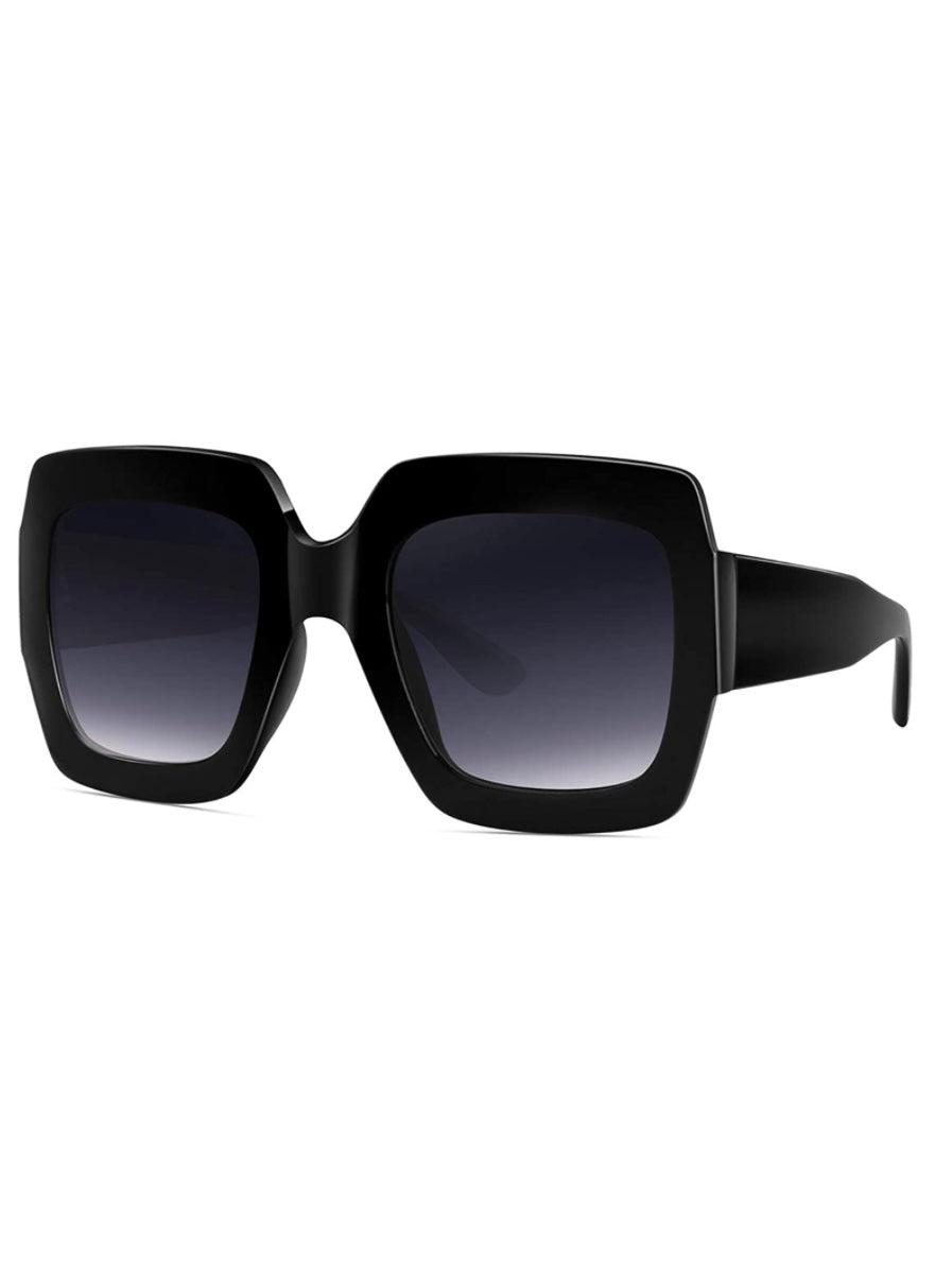 Big black retro square sunglasses - Wapas