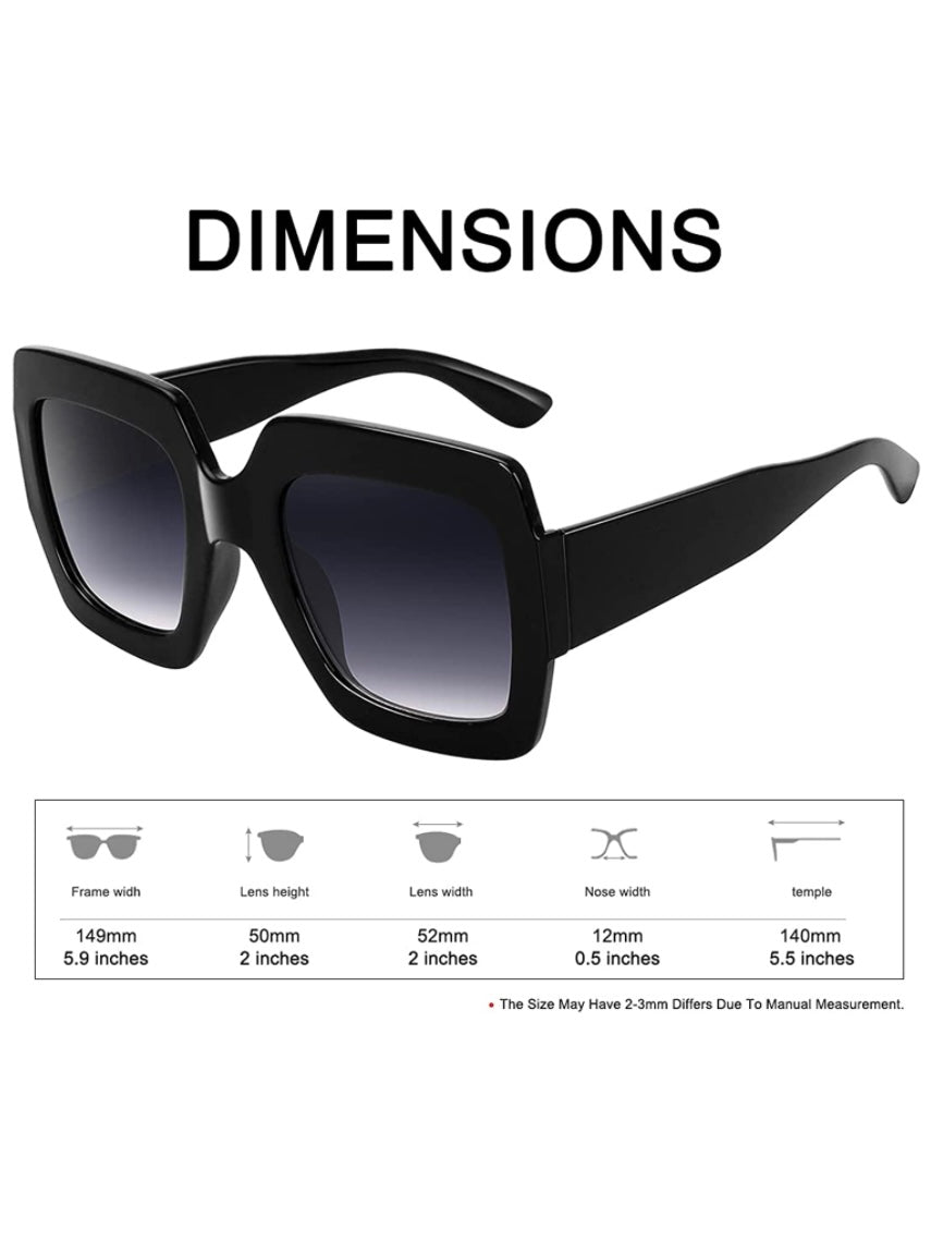 Big black retro square sunglasses - Wapas