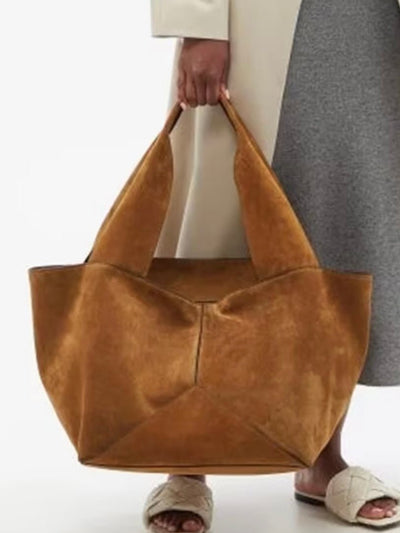 Big brown faux suede bag - Wapas