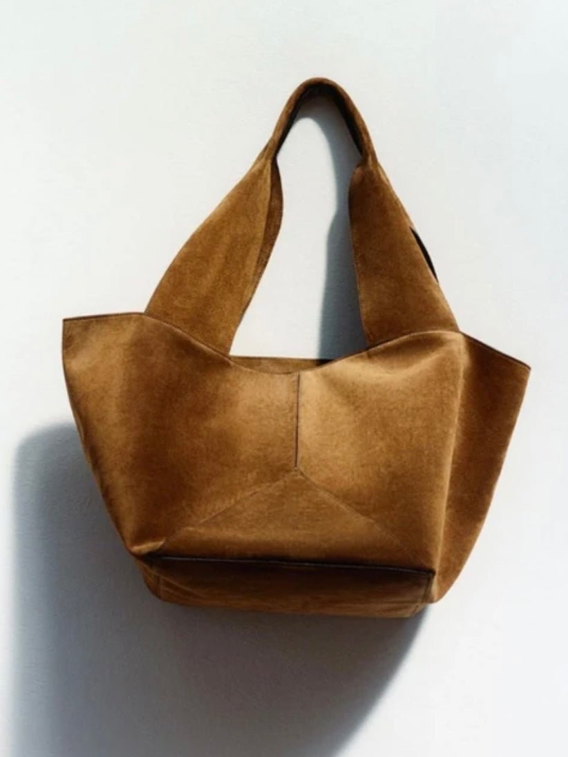 Big brown faux suede bag - Wapas