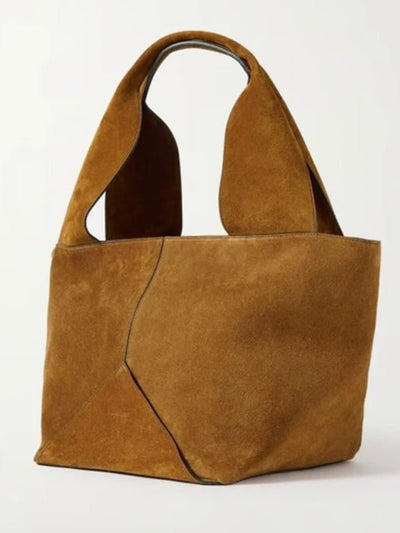 Big brown faux suede bag - Wapas