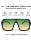 Black and green glass pentagonal sunglasses - Wapas