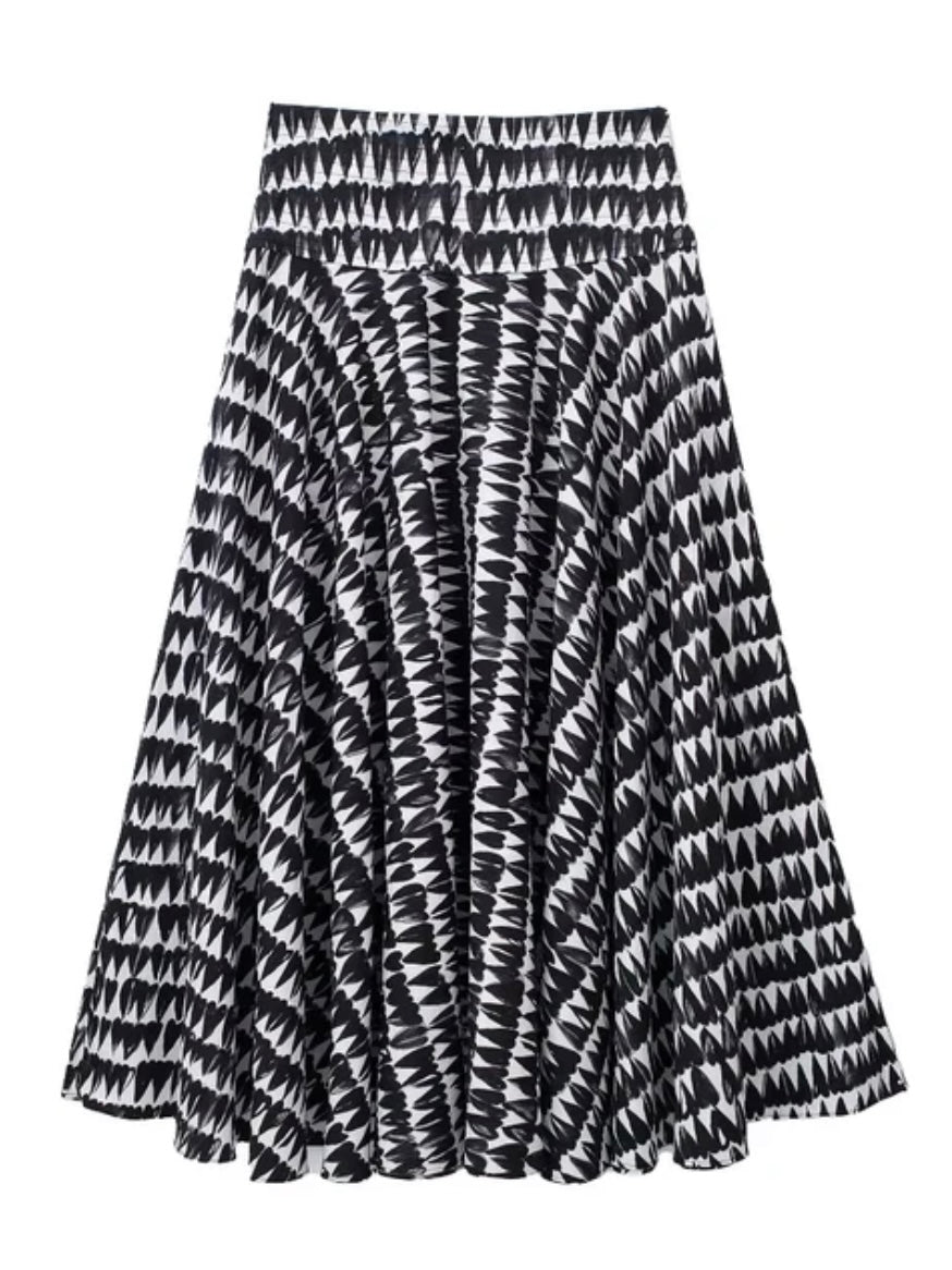 Black and white pattern top and skirt - Wapas