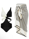 Black and white set of 2 swimsuit and coverup - Wapas
