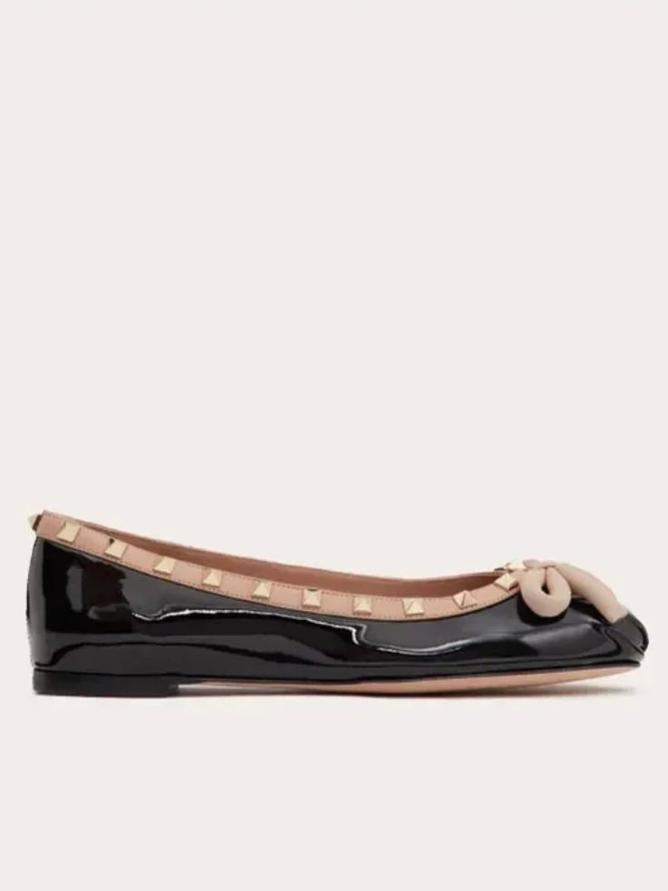 Black ballet slip on flats loafers shoes - Wapas