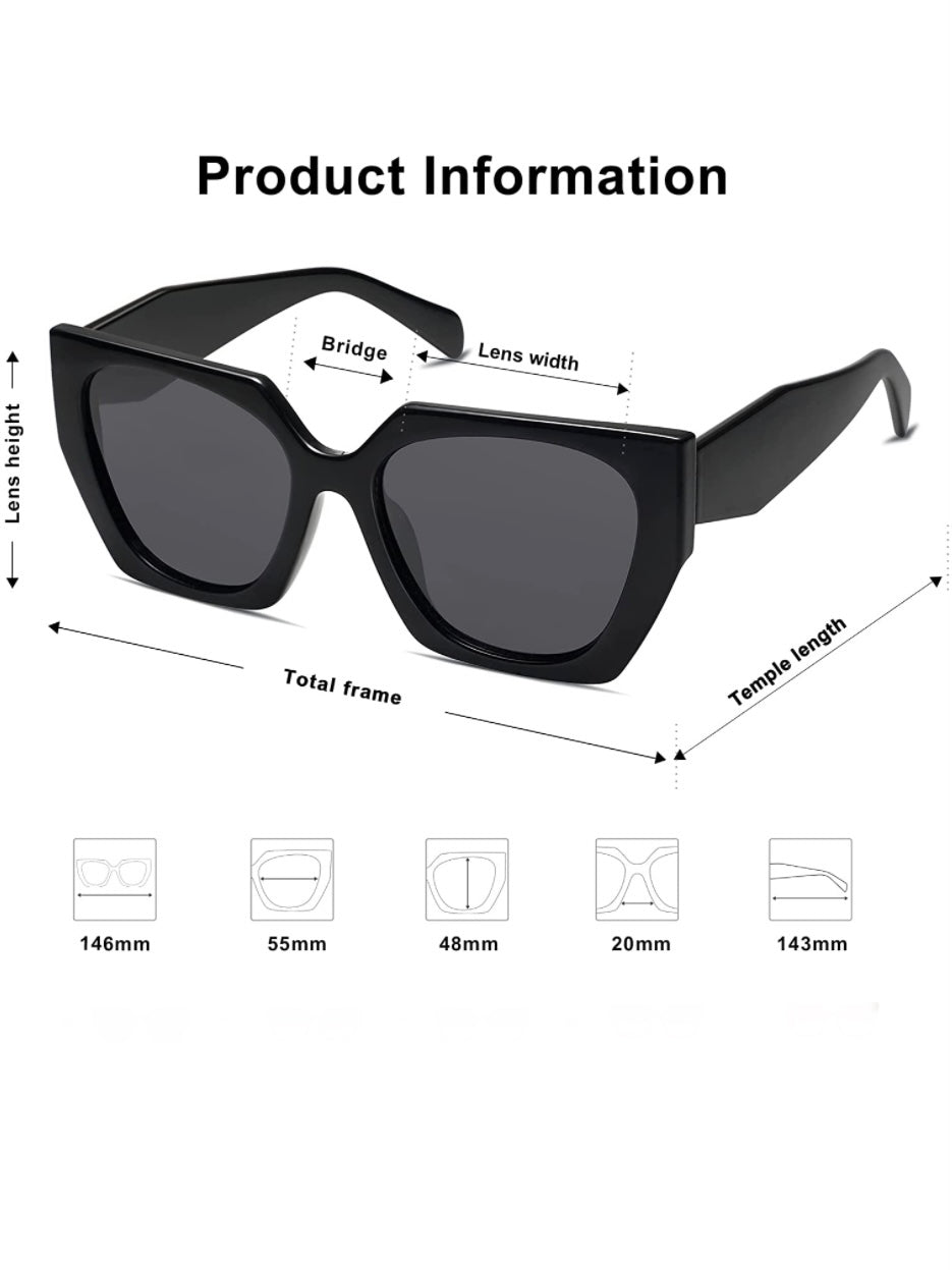 Black big square sunglasses - Wapas