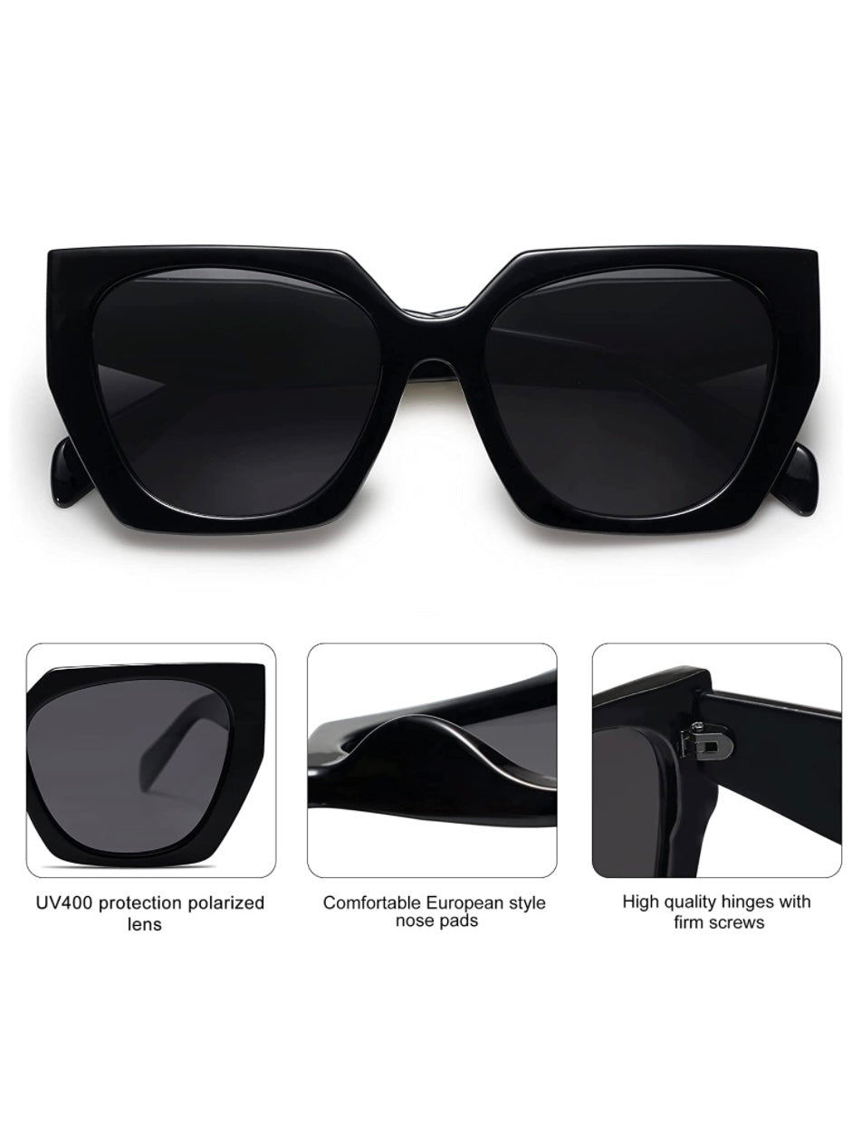 Black big square sunglasses - Wapas