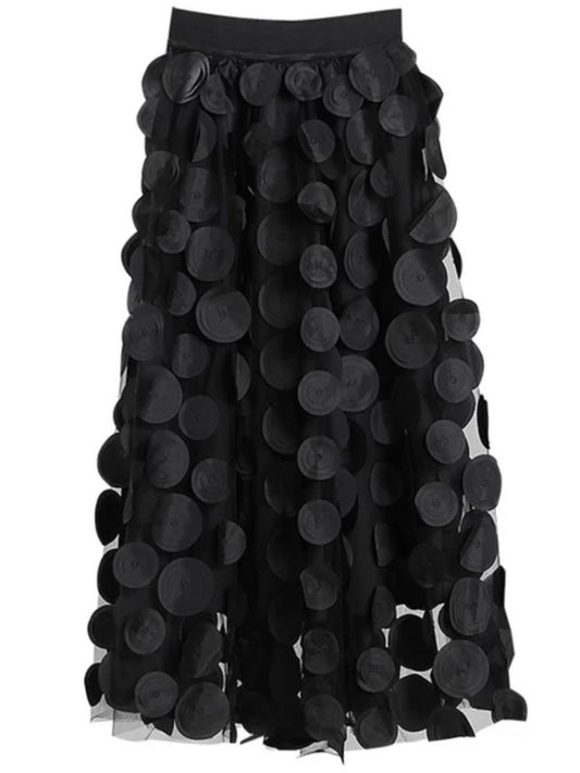 Black circles tube maxi skirt - Wapas