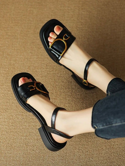 Black flats sandals - Wapas