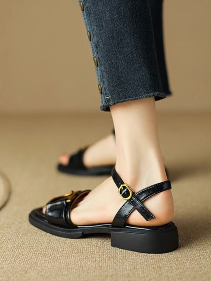 Black flats sandals - Wapas