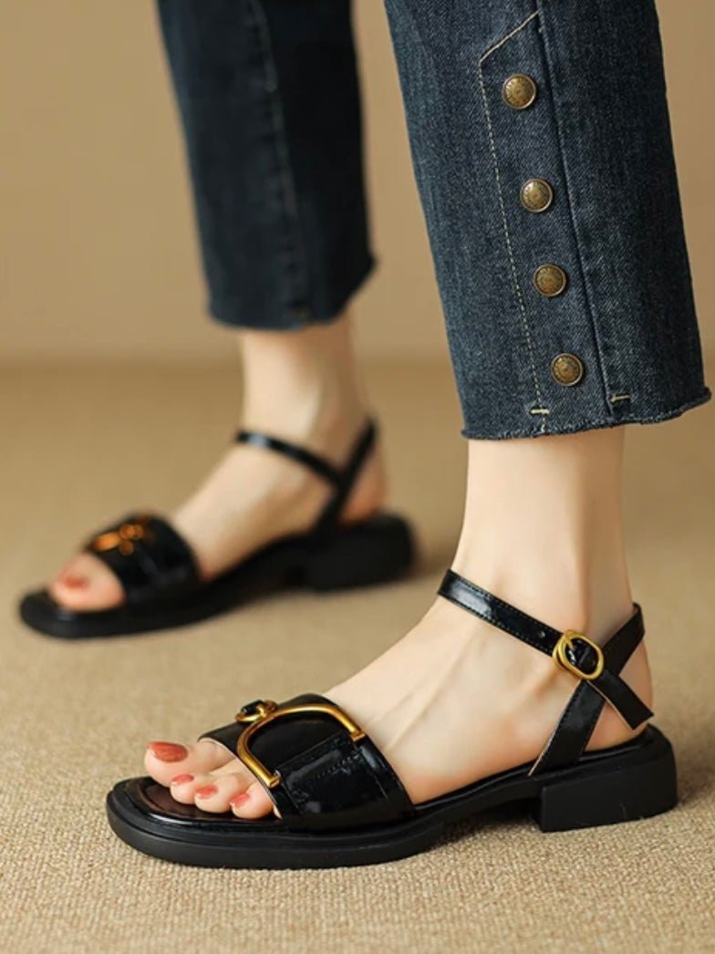 Black flats sandals - Wapas
