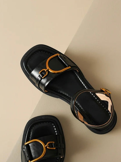 Black flats sandals - Wapas