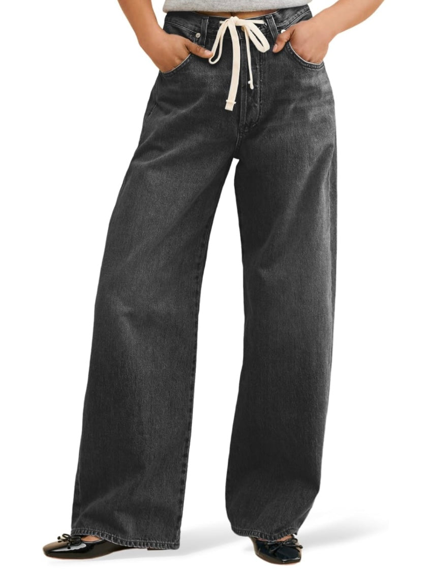 Black jeans tied pants - Wapas