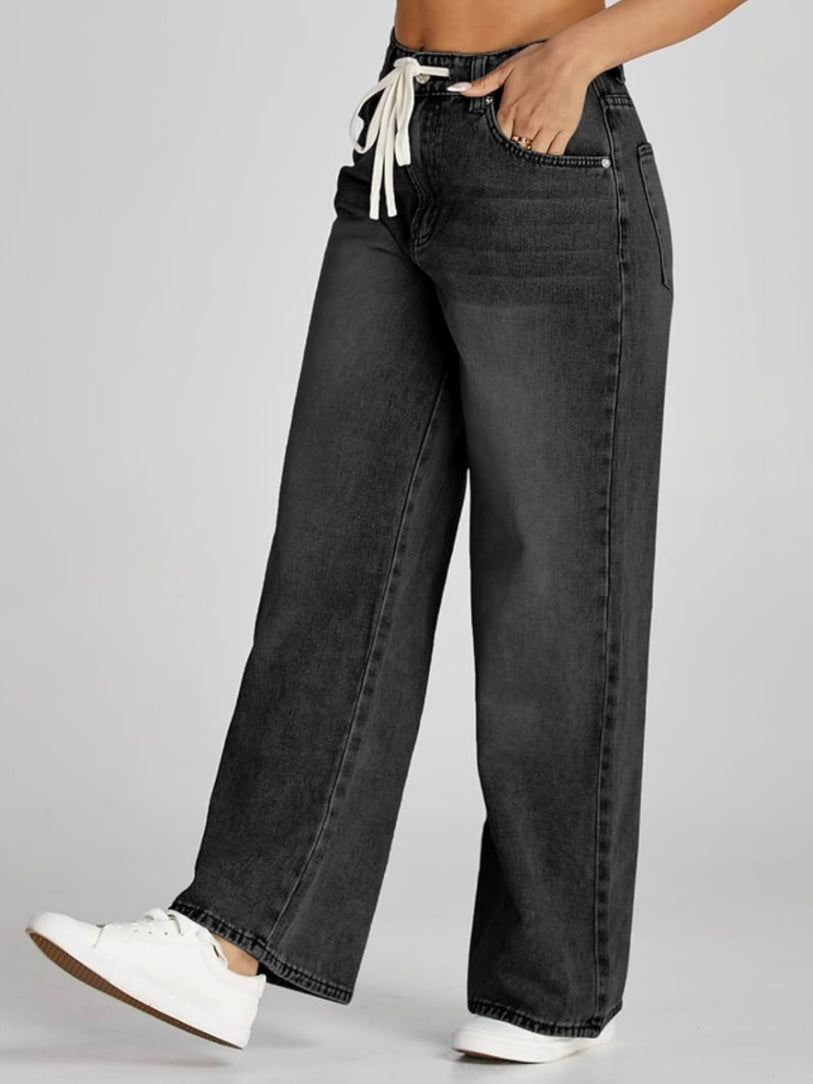 Black jeans tied pants - Wapas