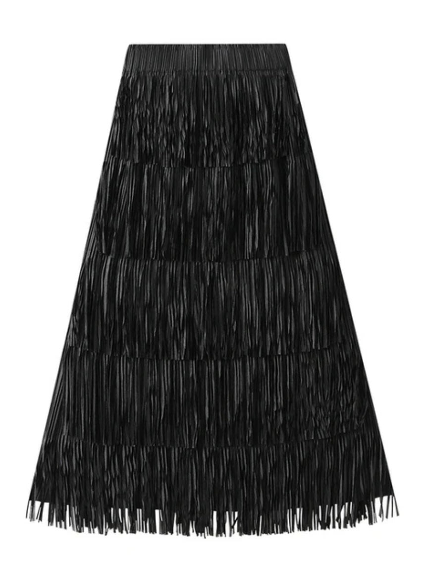 Black layered maxi skirt - Wapas