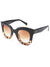 Black leopard square horn sunglasses - Wapas