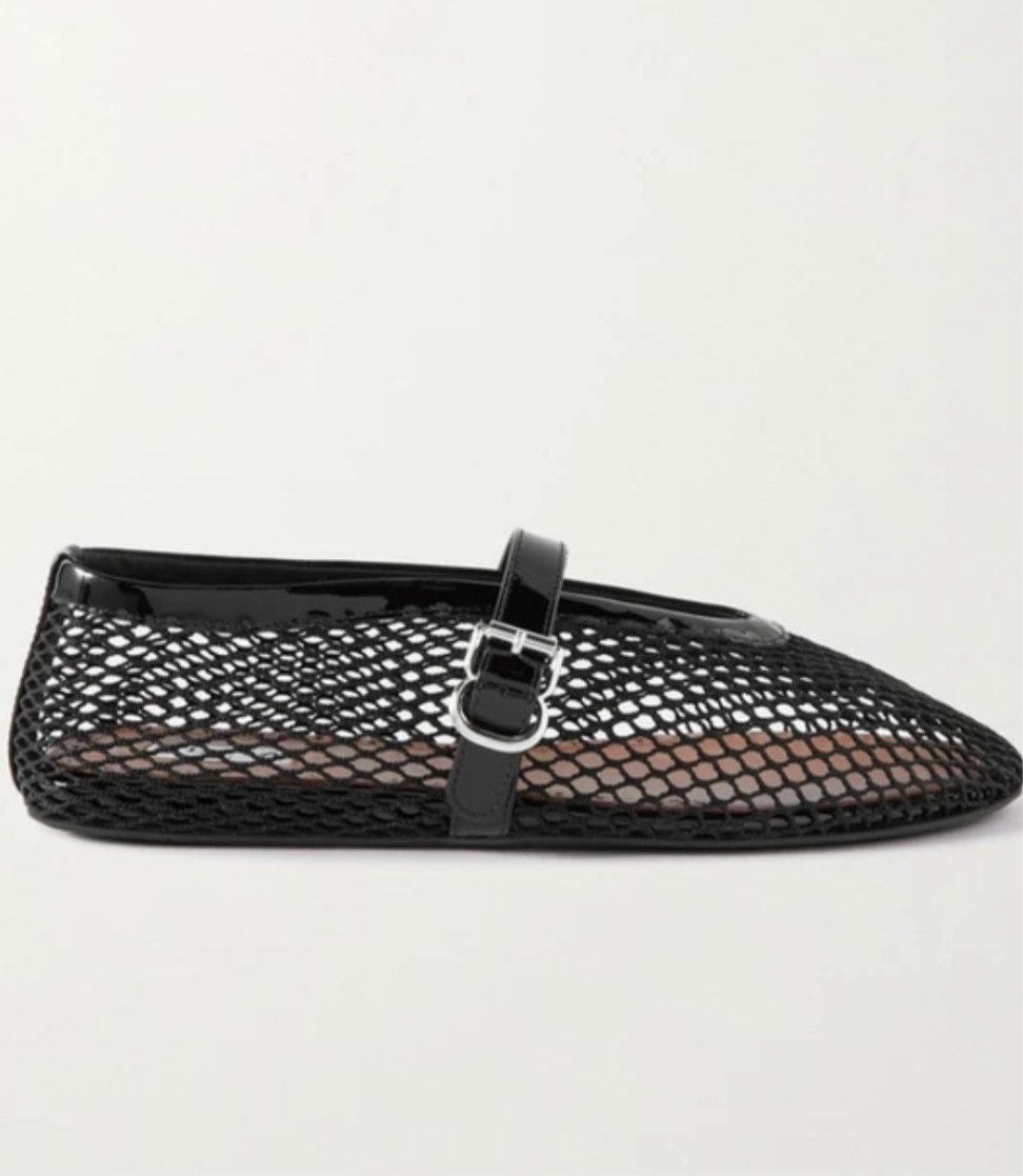 Black net flats shoes - Wapas