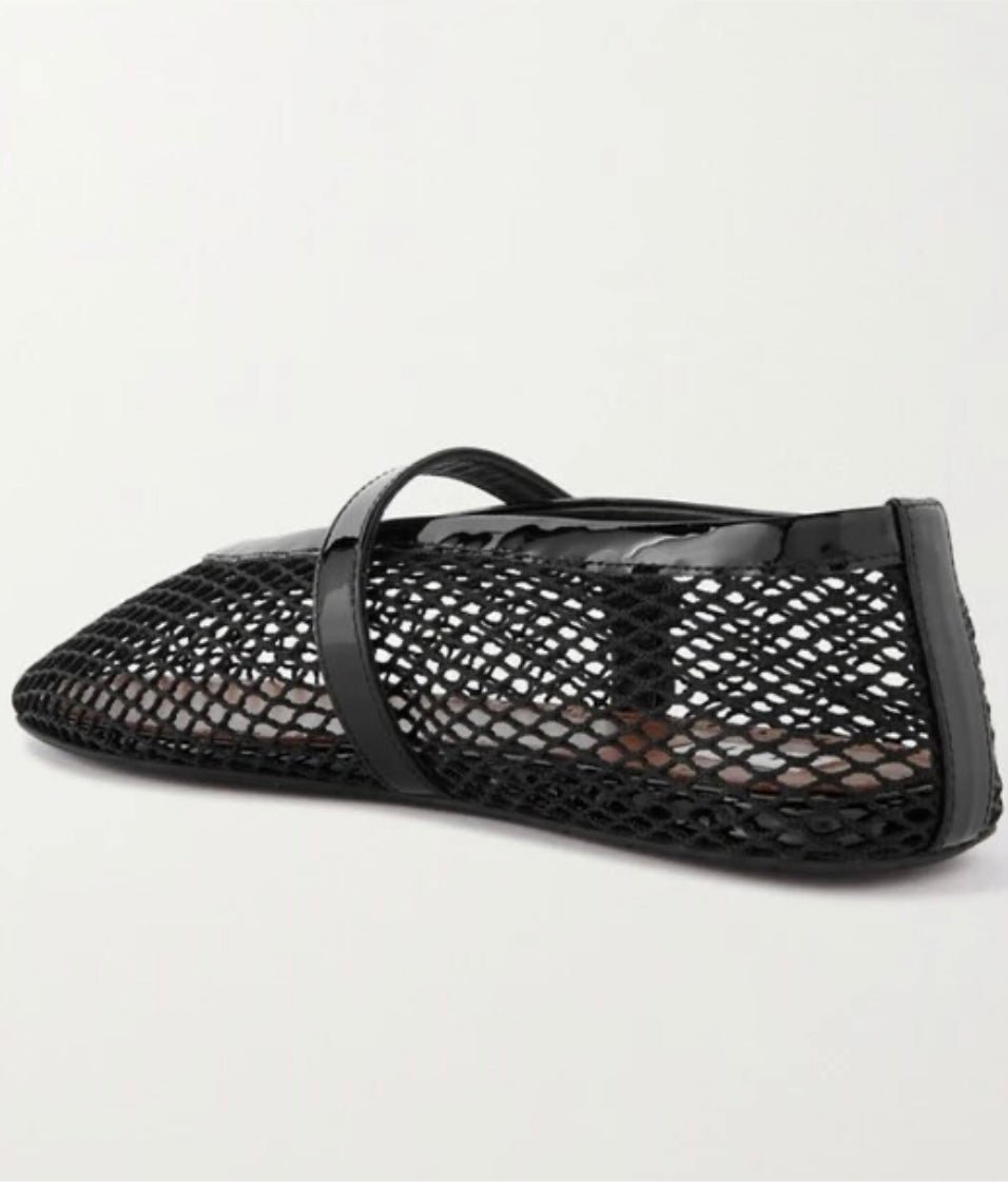 Black net flats shoes - Wapas