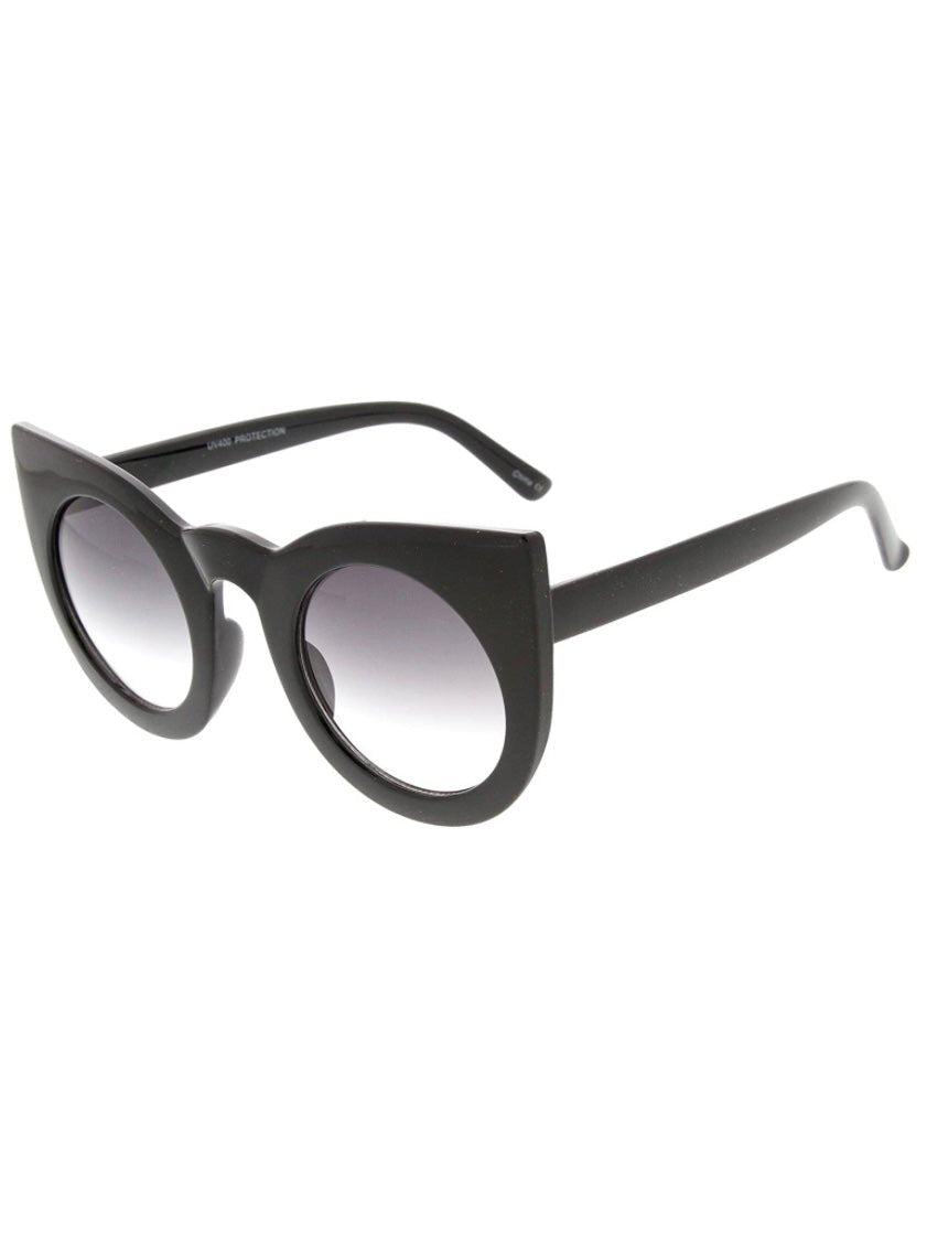 Black round cat sunglasses - Wapas