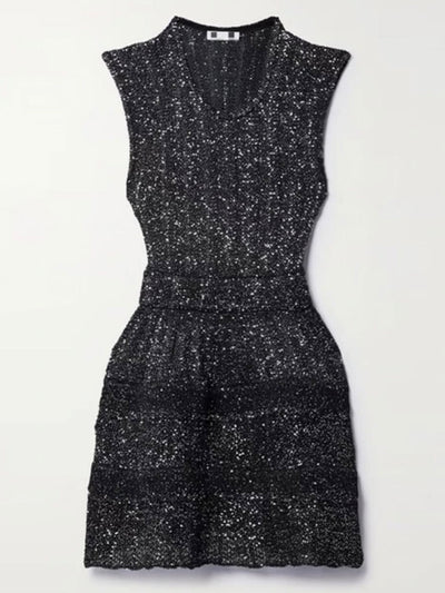 Black sequins mini dress - Wapas