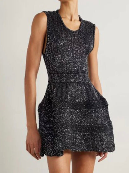 Black sequins mini dress - Wapas