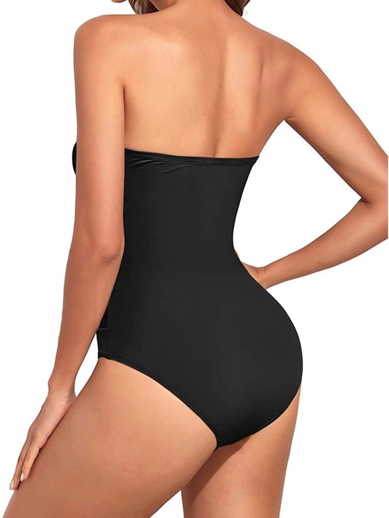 Black strapless elegant one piece swimsuit - Wapas