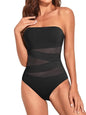 Black strapless elegant one piece swimsuit - Wapas