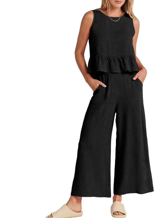 Blackset of 2. Top and lounge pants - Wapas