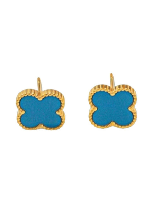 Blue and golden shamrock earrings - Wapas