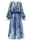 Blue and white printed maxi dress - Wapas