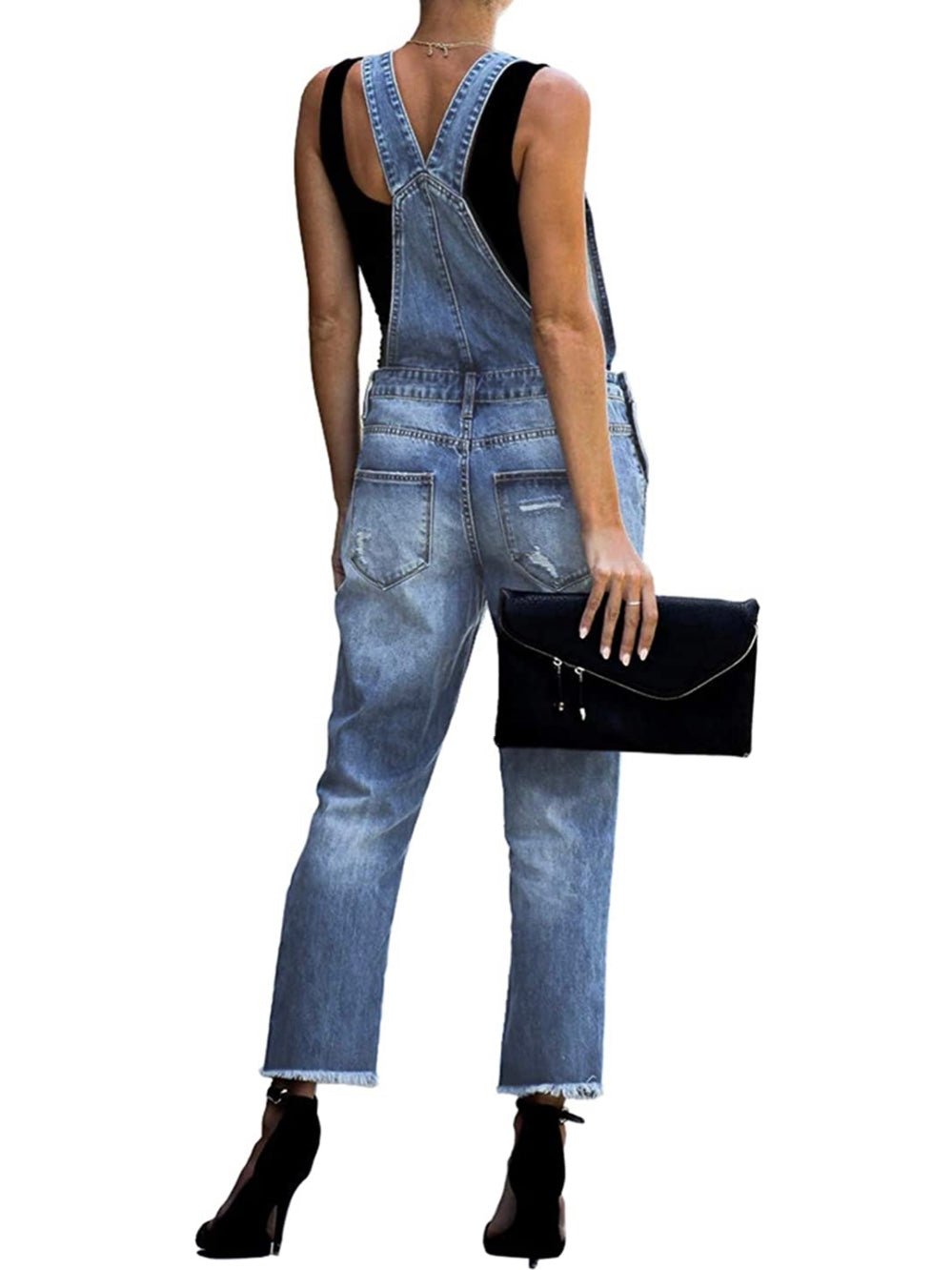 Blue denim stretch jumper overall - Wapas