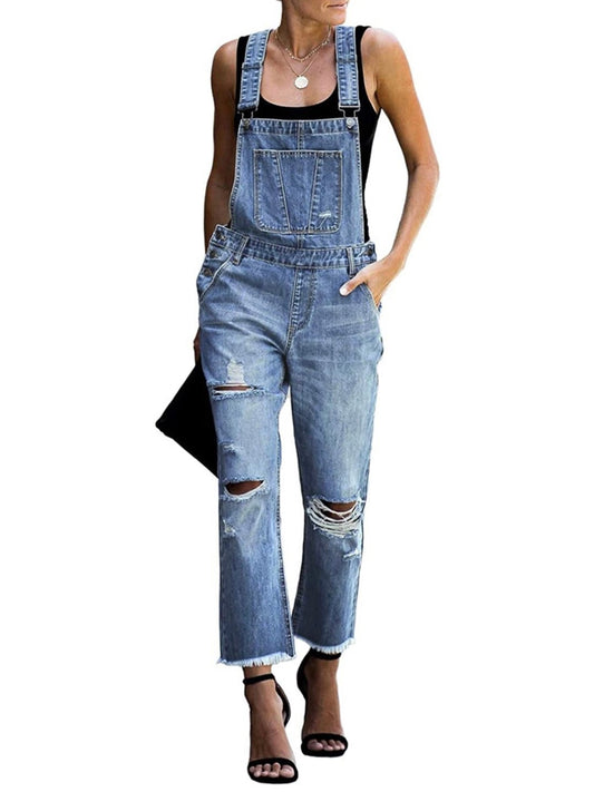 Blue denim stretch jumper overall - Wapas