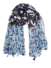 Blue floral print light scarf - Wapas