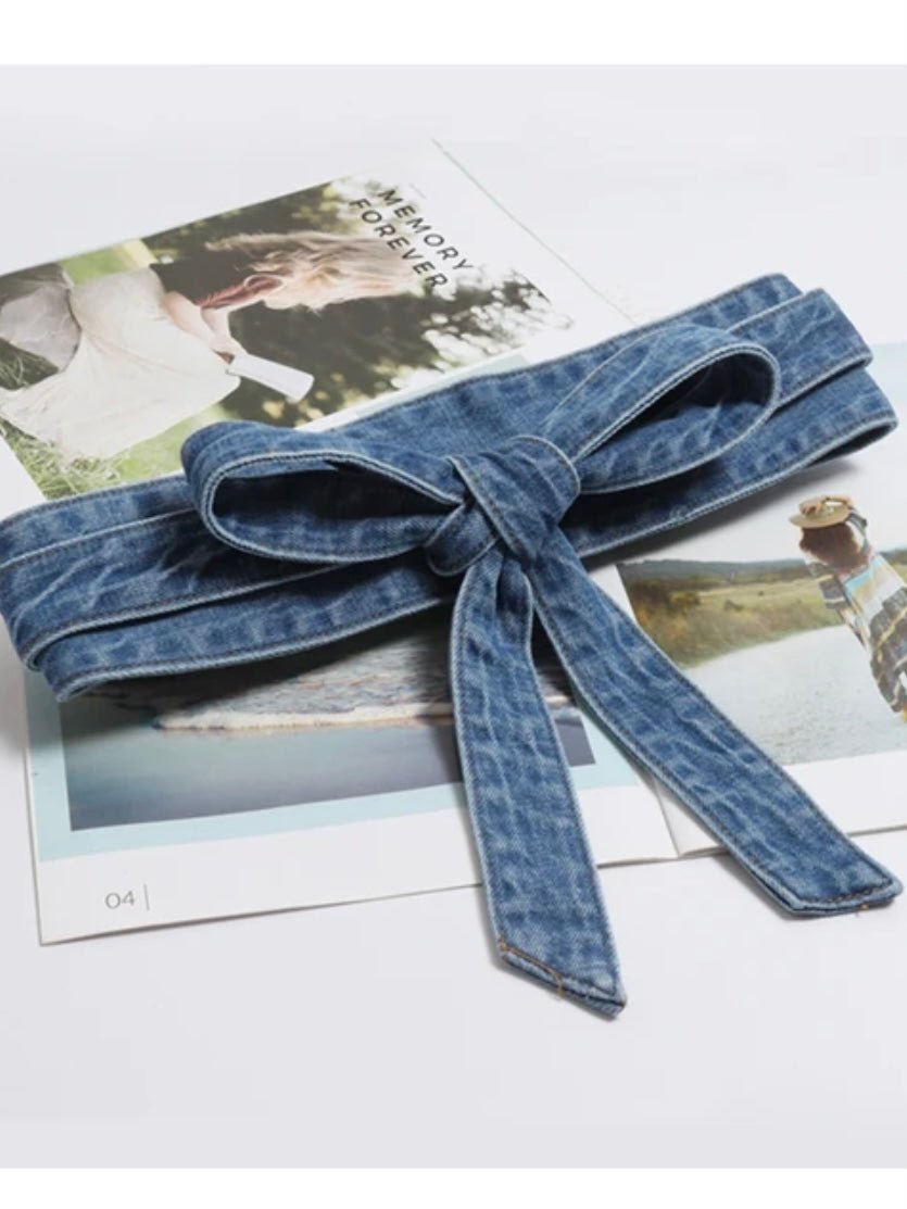 Blue jeans bow belt - Wapas