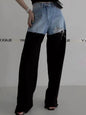 Blue jeans detail and black pants - Wapas