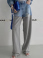 Blue jeans detail and gray pants - Wapas