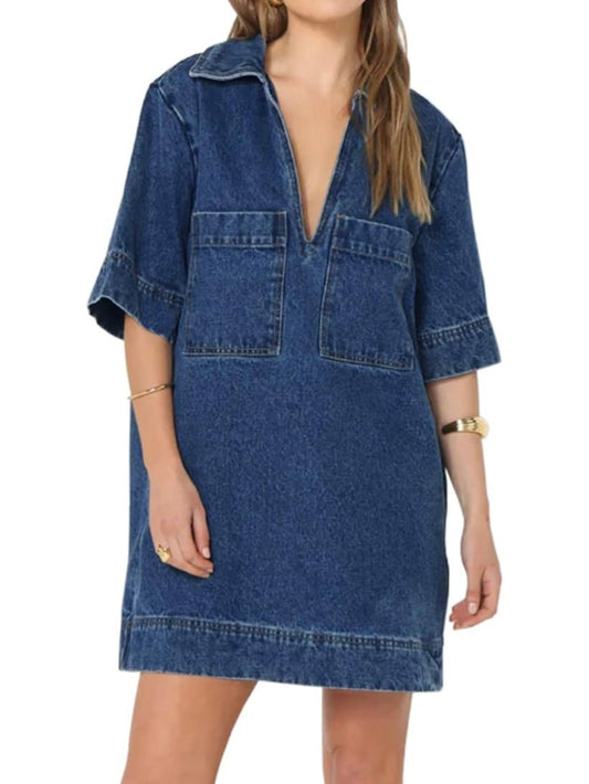 Blue jeans long sleeve mini dress - Wapas