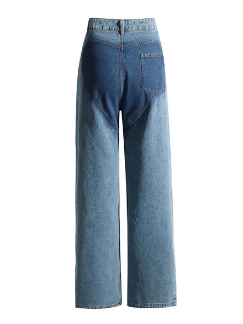 Blue jeans wavy straight pants - Wapas