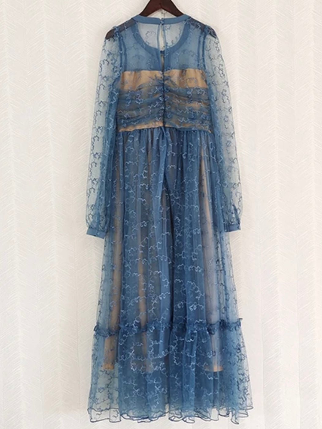 Blue ruffle layered maxi dress - Wapas