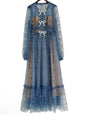 Blue ruffle layered maxi dress - Wapas