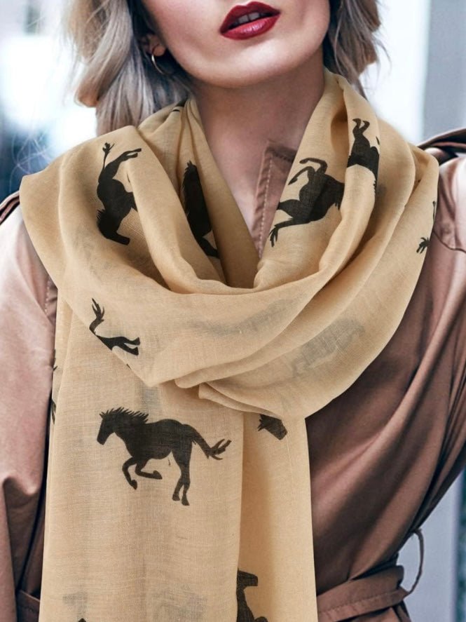 Brown and black horses light scarf - Wapas