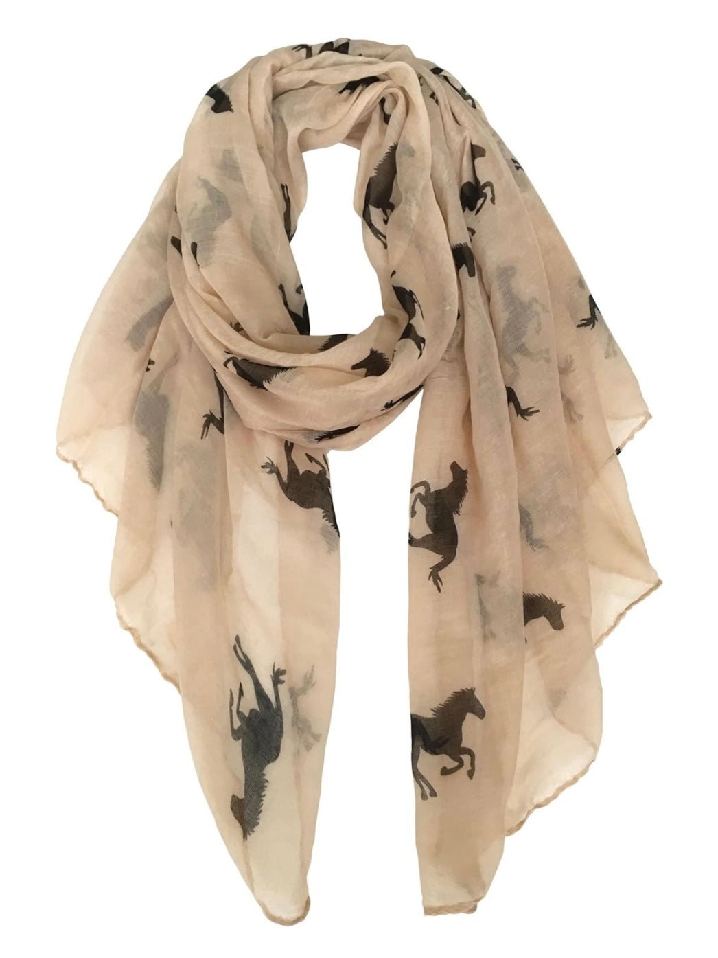 Brown and black horses light scarf - Wapas