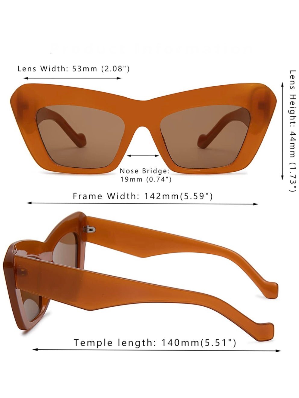 Brown cat eye retro sunglasses - Wapas