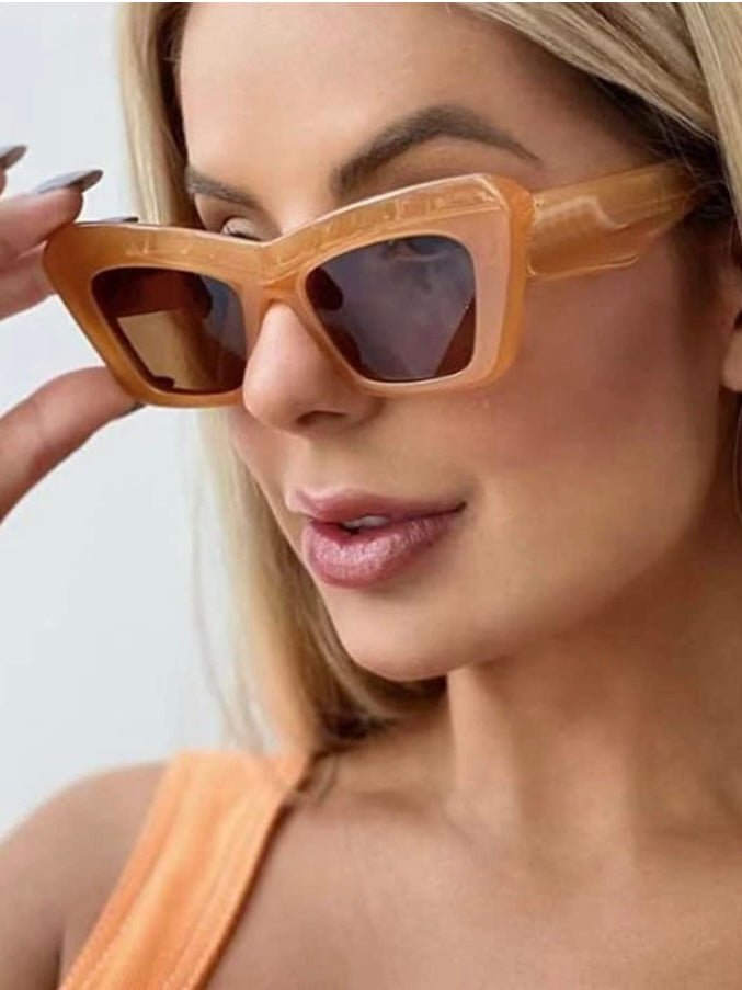 Brown cat eye retro sunglasses - Wapas